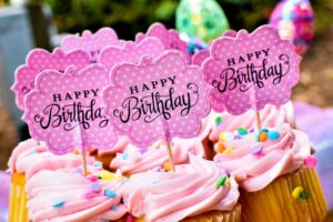 Happy Birthday, Birthday Party, Cupcake, Pink