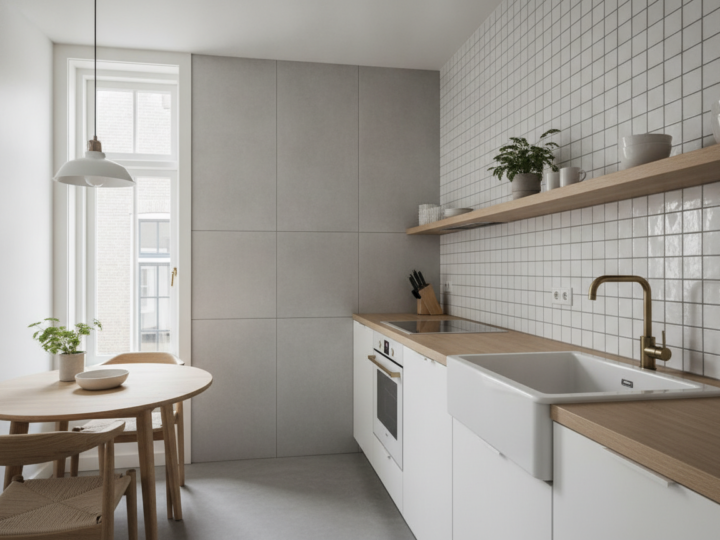 Kleine keuken betegelen met grote of kleine tegels voor meer ruimte