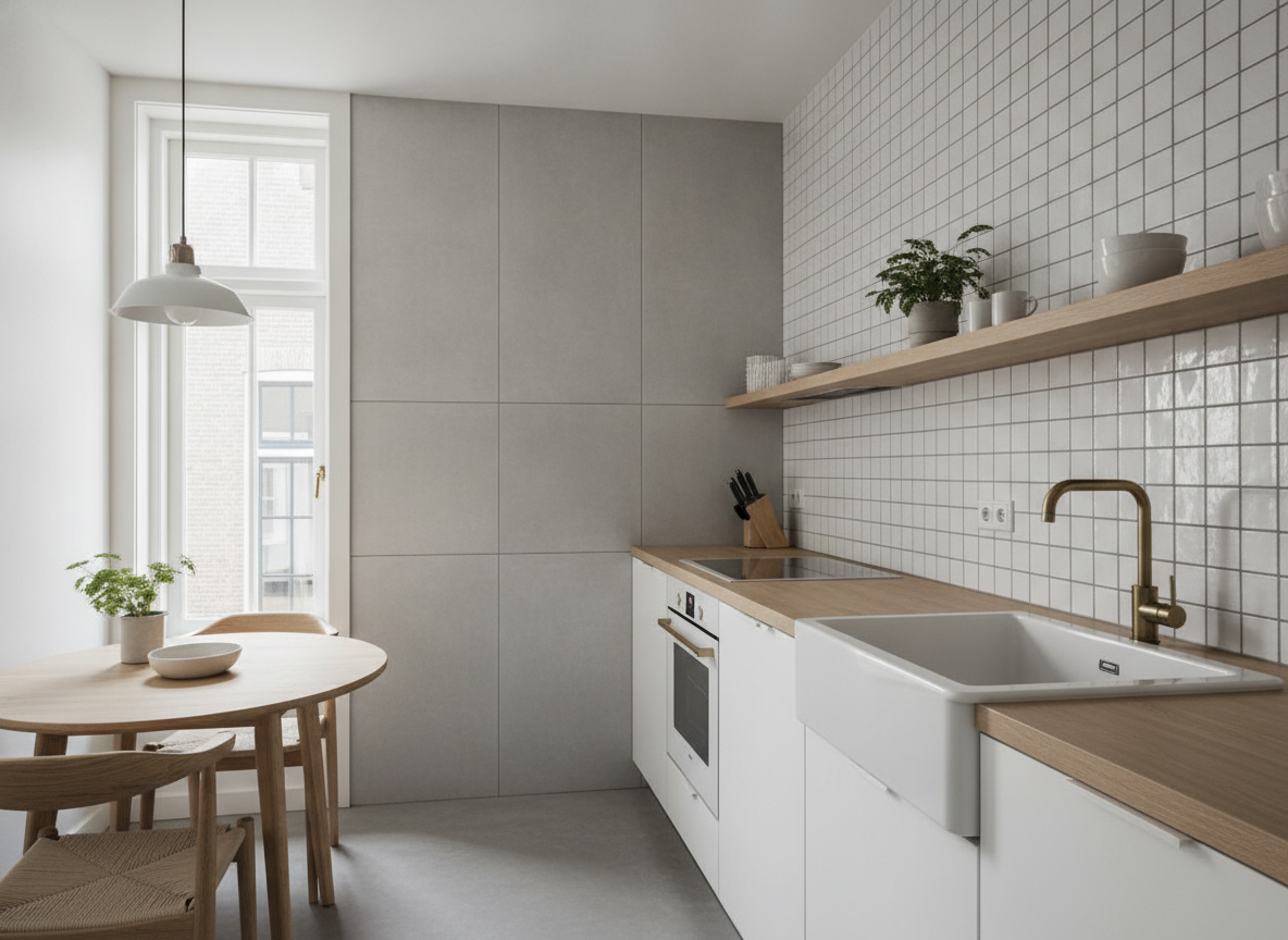 Kleine keuken betegelen met grote of kleine tegels voor meer ruimte