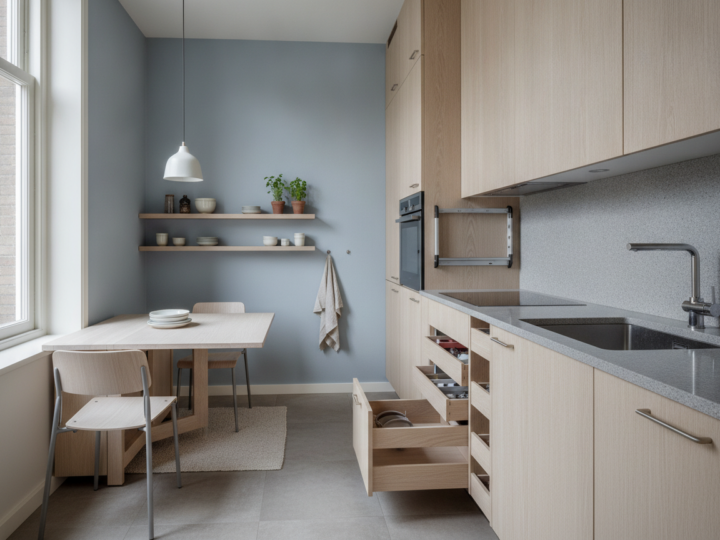 Kleine keuken slimmer inrichten met ruimtebesparende meubels