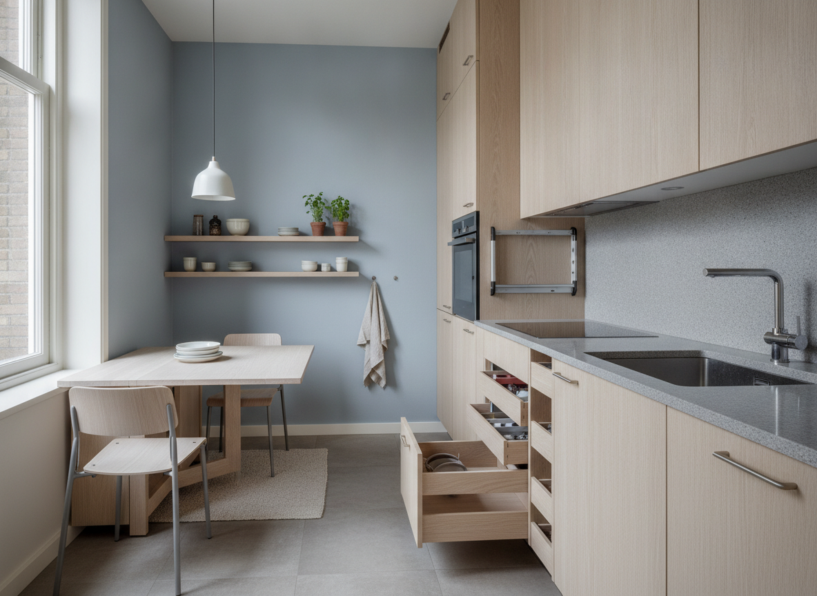 Kleine keuken slimmer inrichten met ruimtebesparende meubels