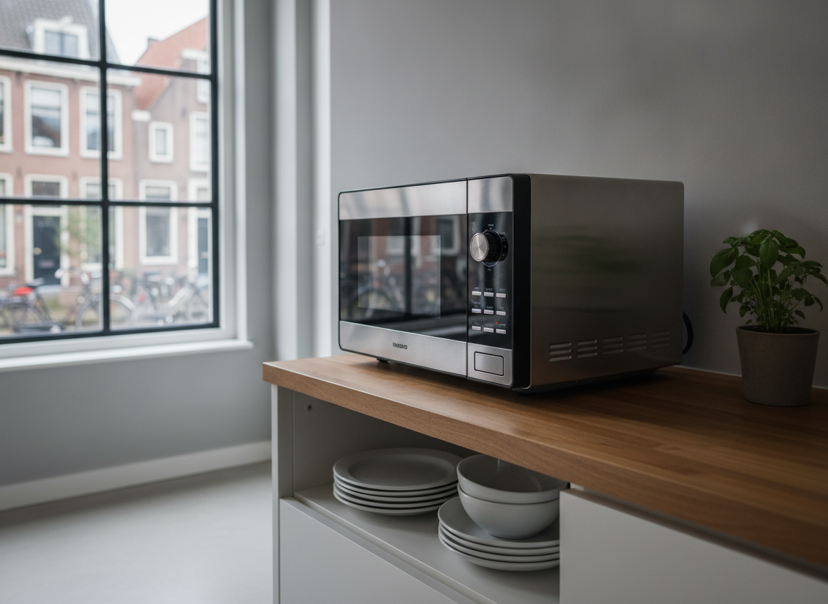 Luchtfriteuse-combimagnetron bespaart ruimte in kleine keuken