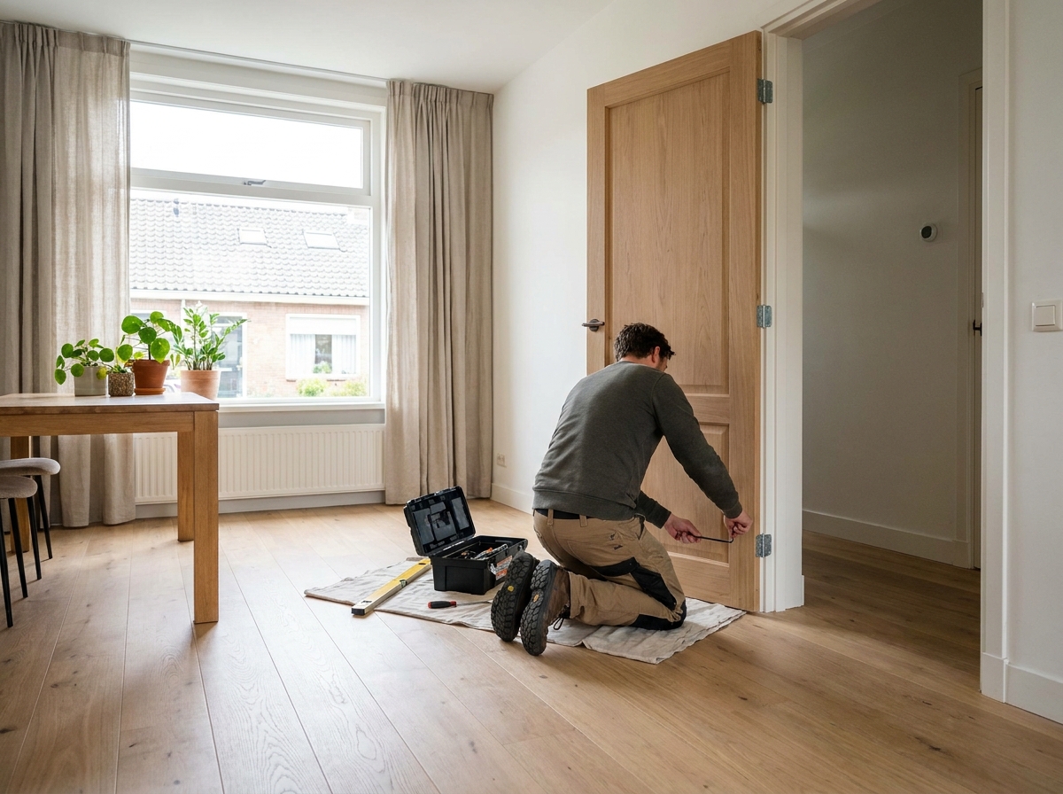 Klemmende binnendeur afstellen zonder de deur uit te hangen