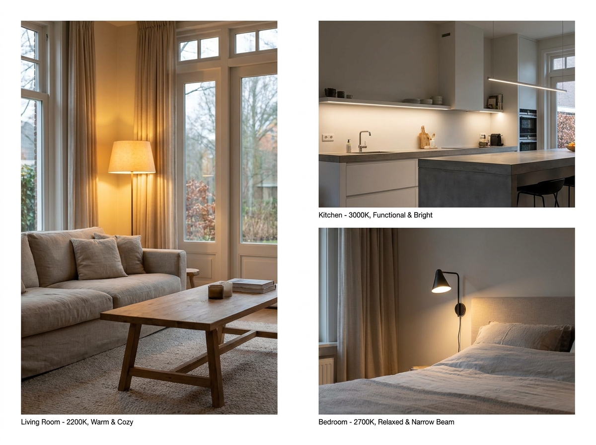 Lumen, kelvin en straalhoek: welke ledlamp in welke kamer hoort